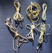 Bundle of 6 flat telephone cords 26 AWG - some 6' some 10' - some new, some used