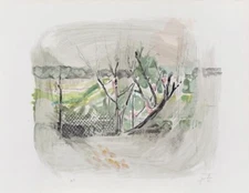 Yehezkel Streichman (1906-1993) LANDSCAPE, 1981, Color Screenprint Artwork