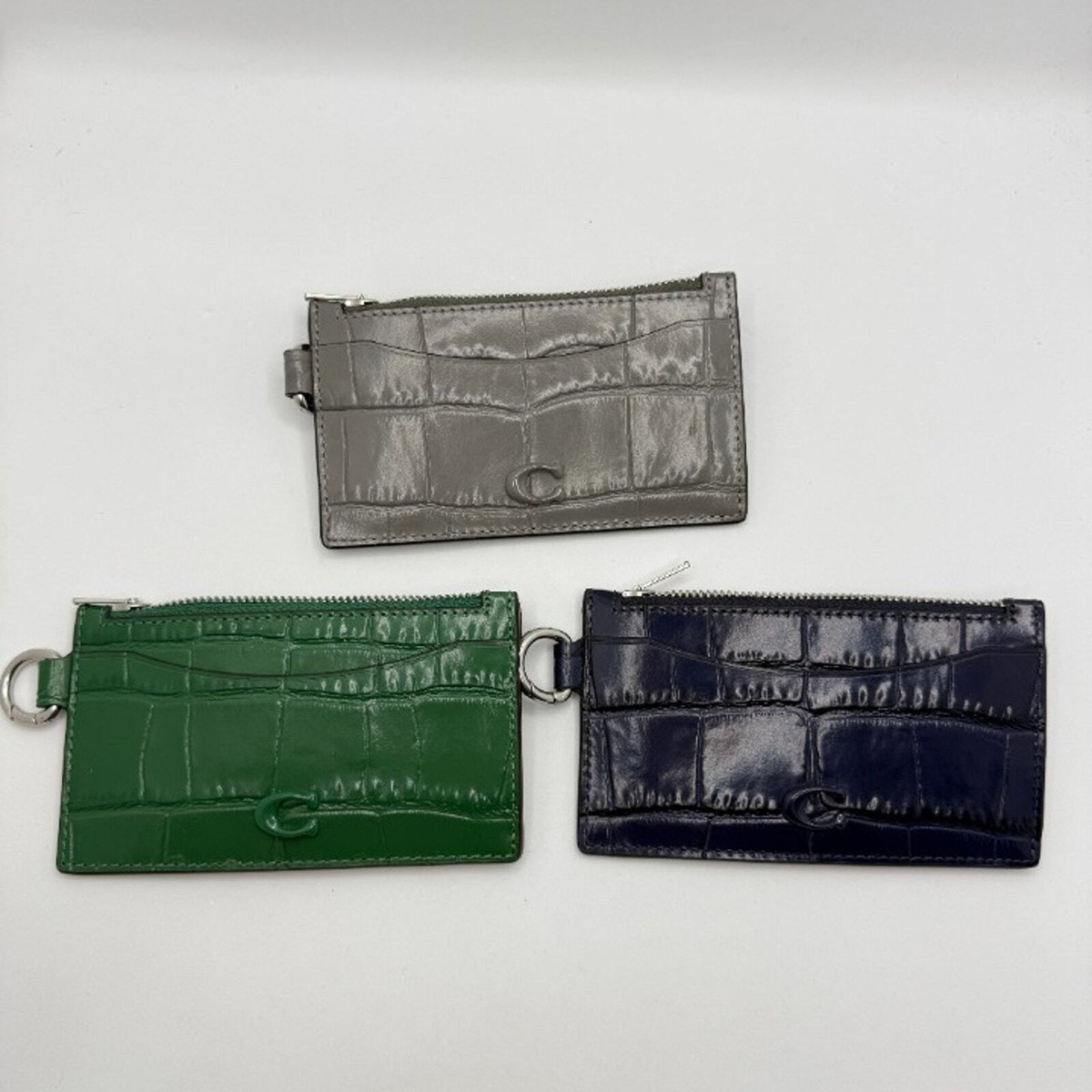 Coach Zip Card Case CW433 Crocodile-embossed leather | eBay