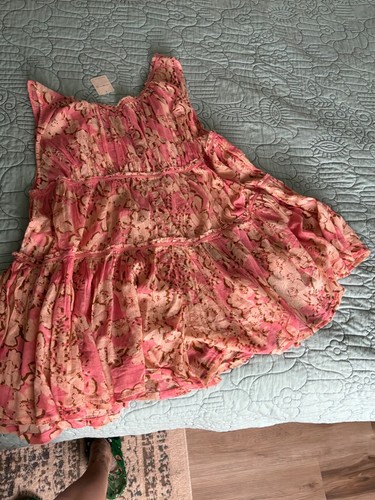 Free people romper small NWT pink ivory combo with pockets - Picture 6 of 6