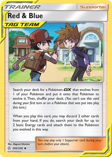 Red & Blue - 202/236 - Uncommon - Cosmic Eclipse - Pokemon - MP+