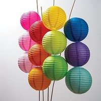 Luna Bazaar Paper Lanterns (10-inch, Multicolor, Set Of 12) - Rice Paper Chinese on sale Luna Bazaar Paper Lanterns (10-inch, Multicolor, Set Of 12) - Rice Paper Chinese on sale
