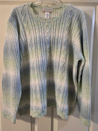Women's ALFRED DUNNER 2X Sweater Blue/Green-So Soft-Scalloped