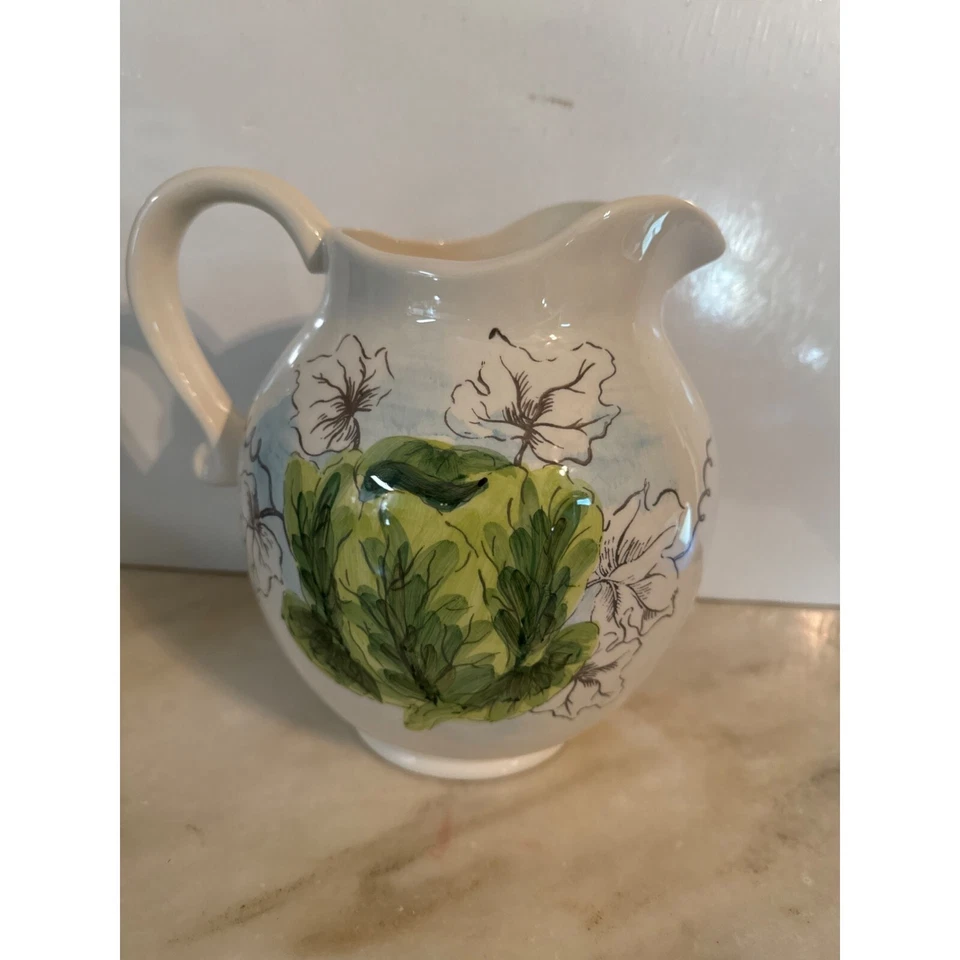 Jarra de cerámica Maxcera Spring "Cabbage Bunny" Rabbit Garden 8" Foto 4 de 4