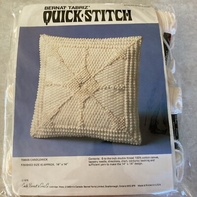 Bernard Tabriz Quick Stitch Kit Candle wick Pillow Cover T06505 14x14 Ivory New 