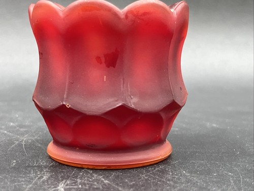 PORTACANDELE VOTIVO ROYAL RUBY RED L. E. SMITH GLASS COMPANY # 737 RUBINO SATINATO - Foto 3 di 10
