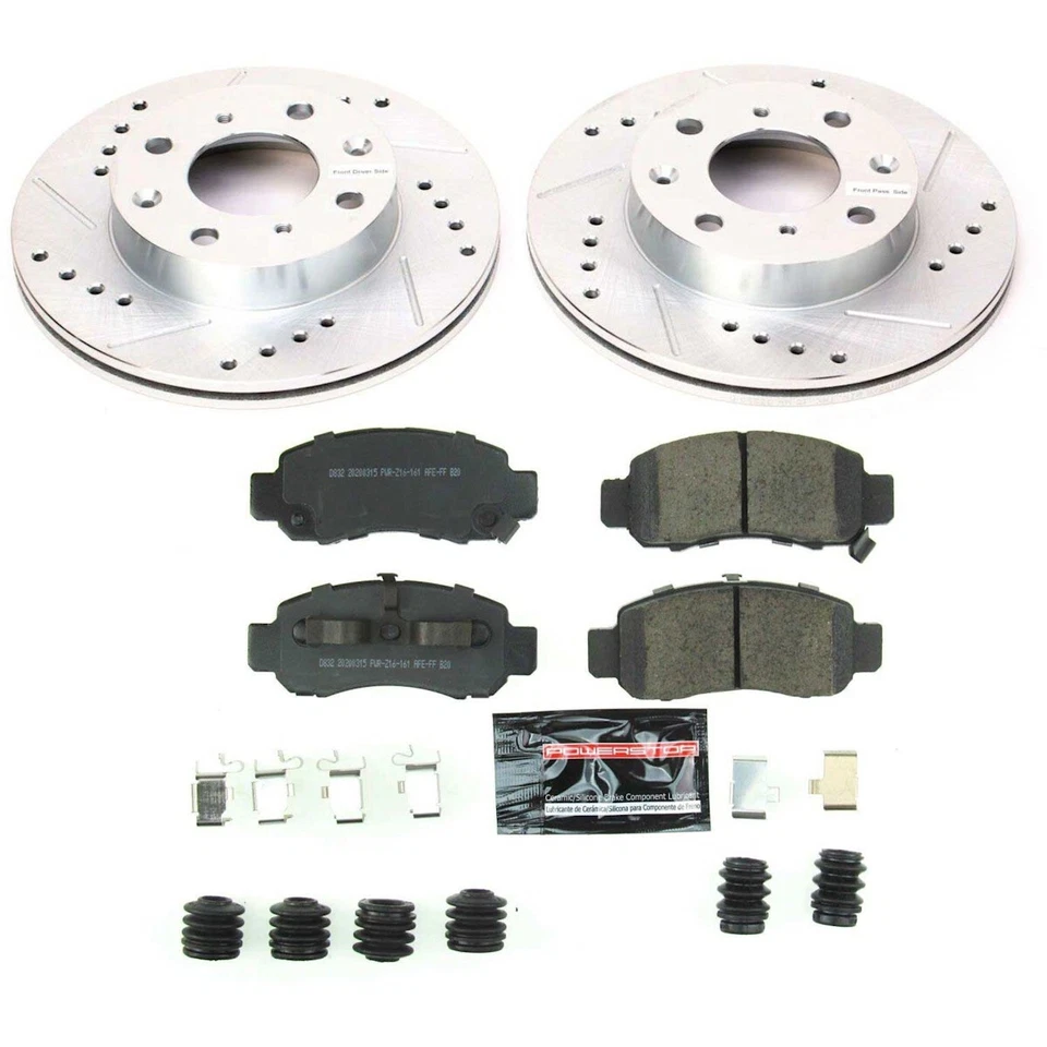Juego de 2 ruedas delanteras K5224 Powerstop discos de freno y pastillas delanteras para Honda Insight Foto 3 de 3