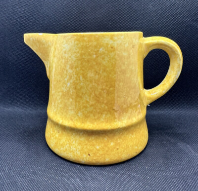 Vintage Stangl Pottery Yellow Speckled Caughley Pitcher 5'' Tall