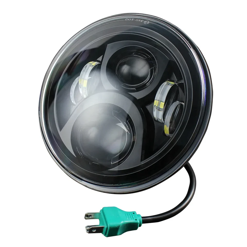 Eagle Lights Black 7" Generation 2 LED Headlight for Harley Davidson & Indian - Image 4 of 4