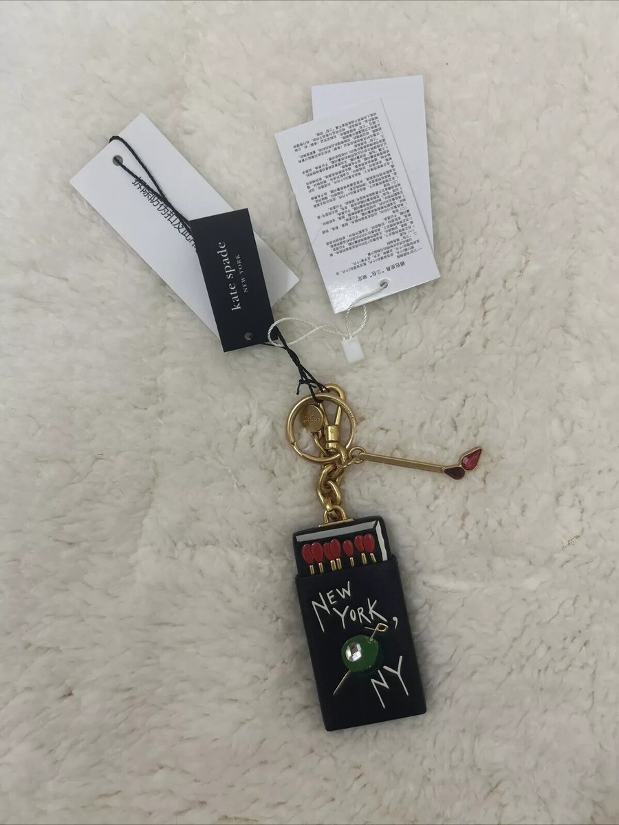NWT!Kate spade perfect match box keychain matchbook key fob