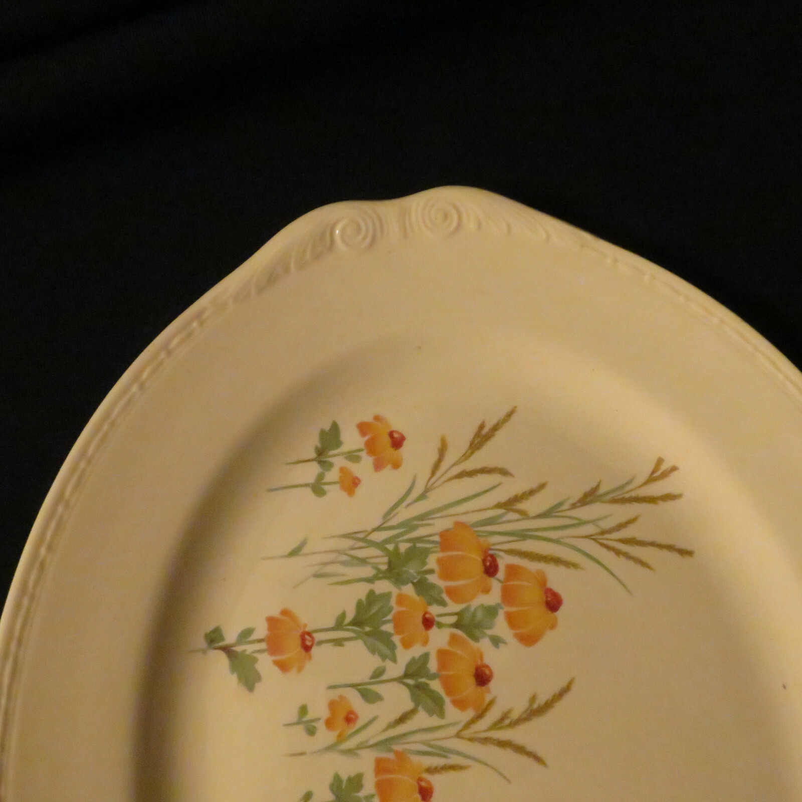 Homer Laughlin Eggshell Georgian Platter In A Black-eyed Susan Pattern