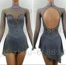 Figure Skating Dress Ice Skating Dress gray Competition Skating Wear