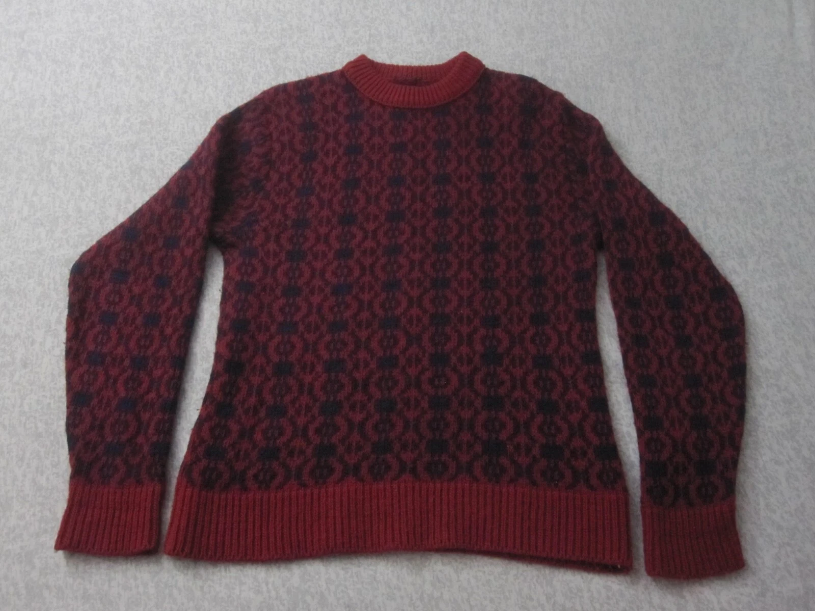 Vintage Pendleton Wool Sweater Mens Large Blue Red Flaws