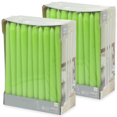 100 Gala Spitzkerzen 250x23mm Gastrokerzen Tafelkerzen - hellgrün (2x50er)
