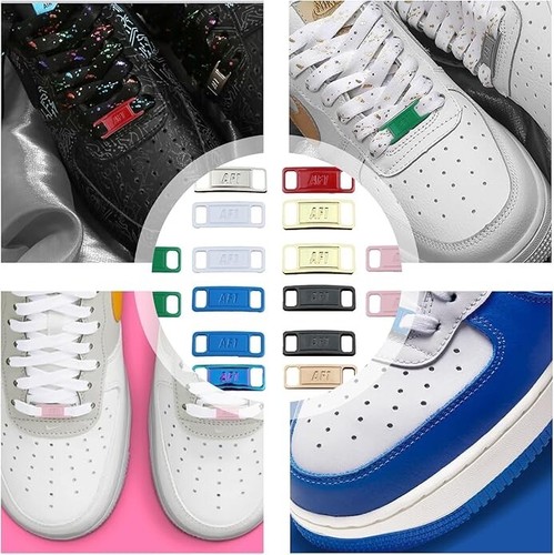 AF1 Lace Tag Set,Airforce One Metal Shoe Laces Buckle for Sneakers Decorations,R - Imagen 2 de 12