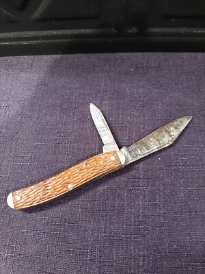 Vintage Ulster Jack Knife / Pocket Knife, 2 Blade, Jigged Delrin