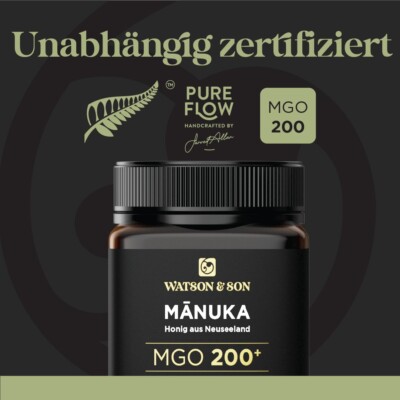 Manuka Honig MGO 200+ 250g | Watson & Son | original Neuseeland 100 120 150 250