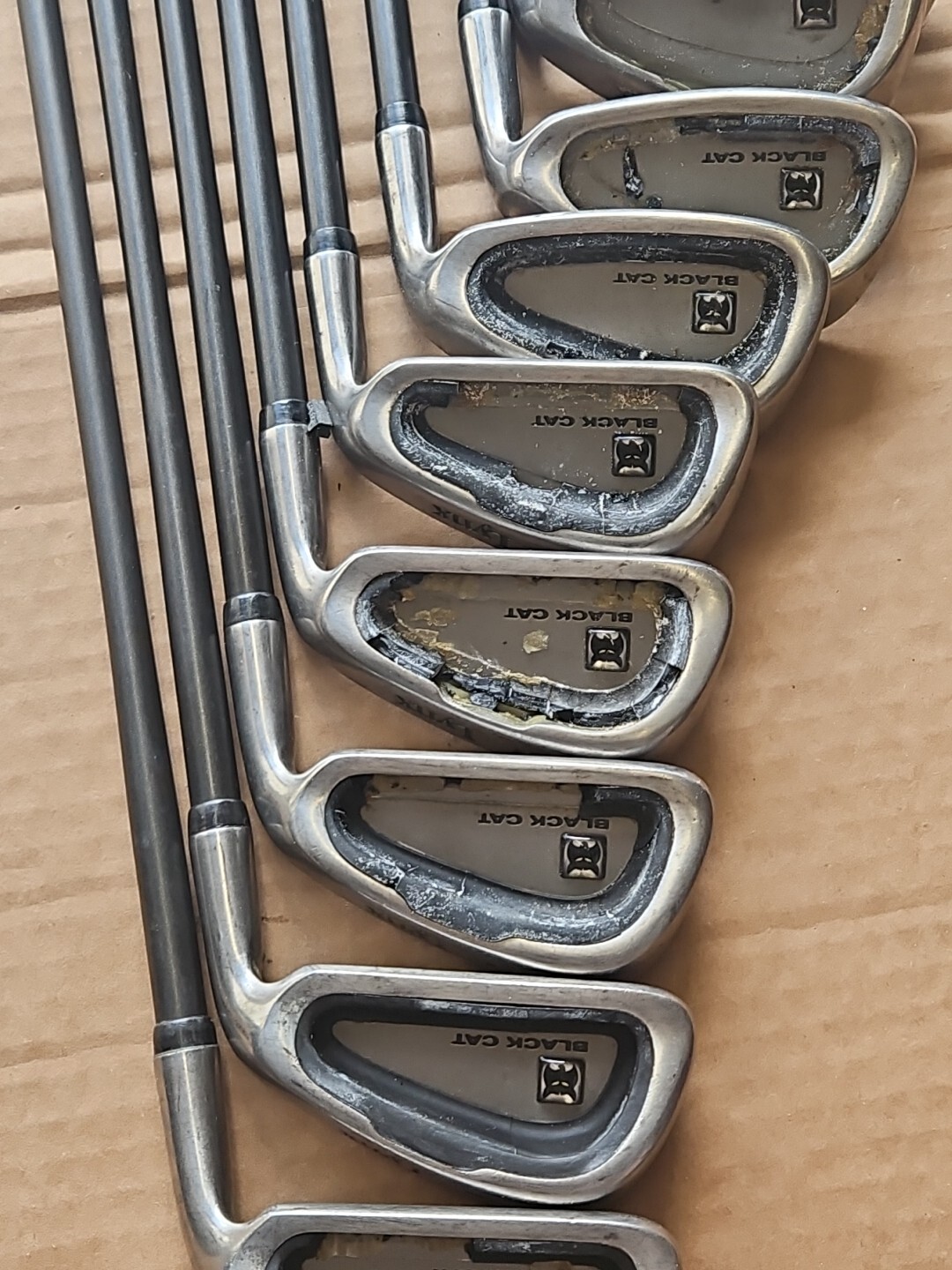 RH LYNX BLACK CAT 3P,S,D IRON SET STIFF GRAPHITE GOLF CLUBS 10 Total