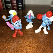 McDonald's Smurf Toy Figures Lot of 4 - 3, 2011, 1, 2013