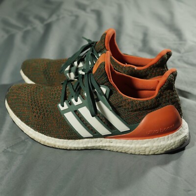 Adidas Shoes Mens Green Ultra Boost Miami Hurricanes