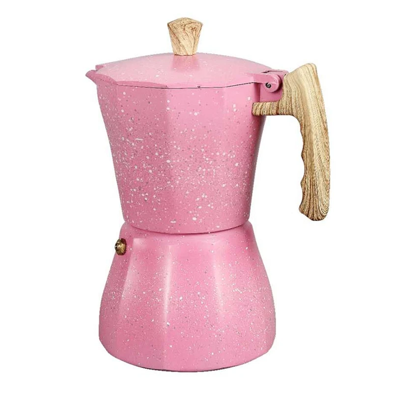 Coffee Espresso Maker Aluminum Stovetop Mocha - Pink