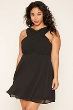 Forever 21 Plus SIze Black  Crisscross Dress Sheer 0X