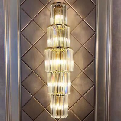Crystal Wall Sconces Lighting Gold Light Fixture for Living Room Bedroom Hallway