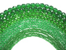 Czech Fire Polished Round Faceted Beads Shamrock Spring Green color, 102pcs, 4mm