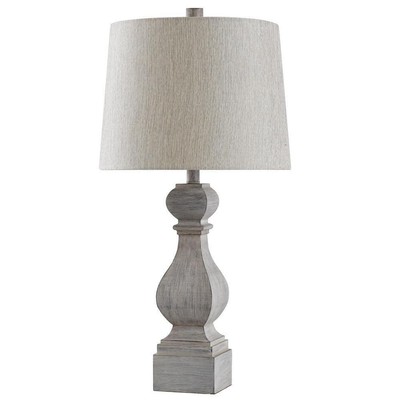StyleCraft Table Lamp 31'' Polyester Resin Incandescent Drum Gray Distressed