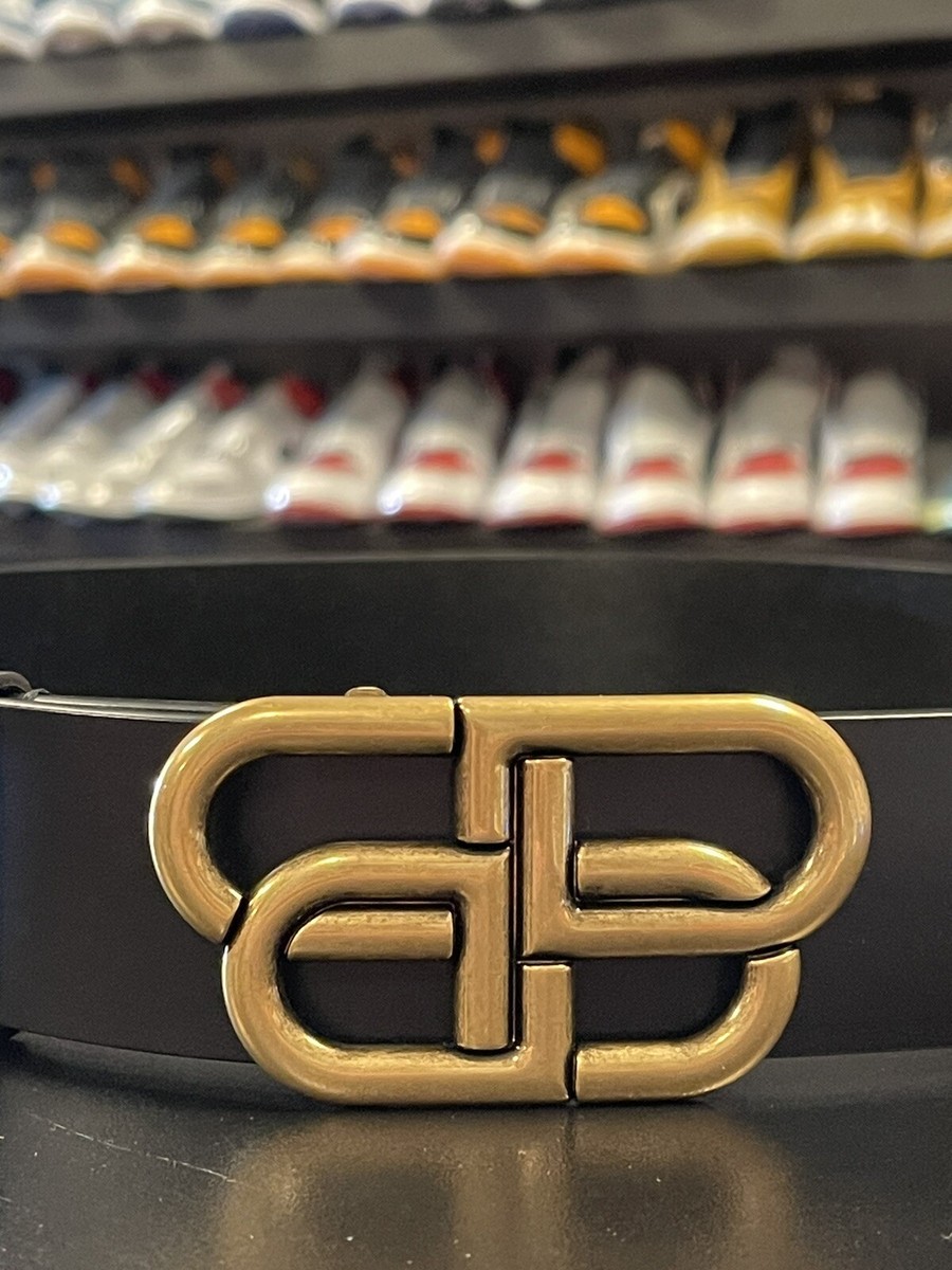 バレンシアガ Balenciaga Belt S Balenciaga BB Logo Extra Large Belt In Black 80CM