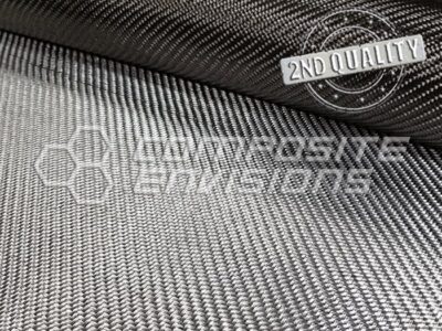 2nd Quality Silver Aluminized Carbon Fiber Fabric 2x2 Twill 3k 50''/127cm