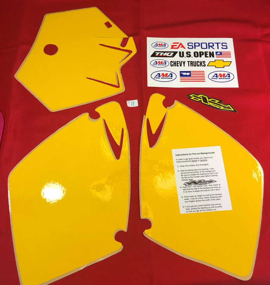 NOS N-Style Yellow-Precut Backgrounds Kawasaki APPL-01-03-KTM-125-525-SX - Image 3 of 3