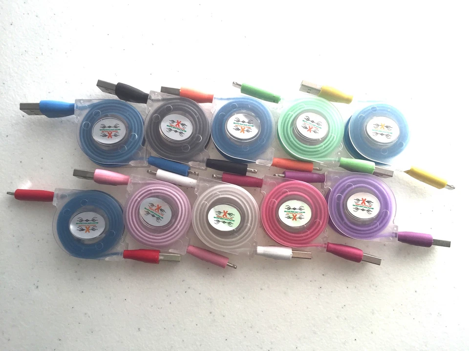 3ft RETRACTABLE LED light charger usb cable FOR apple iPhone 7 6 6s plus 5 5S 5C - Image 2 of 3