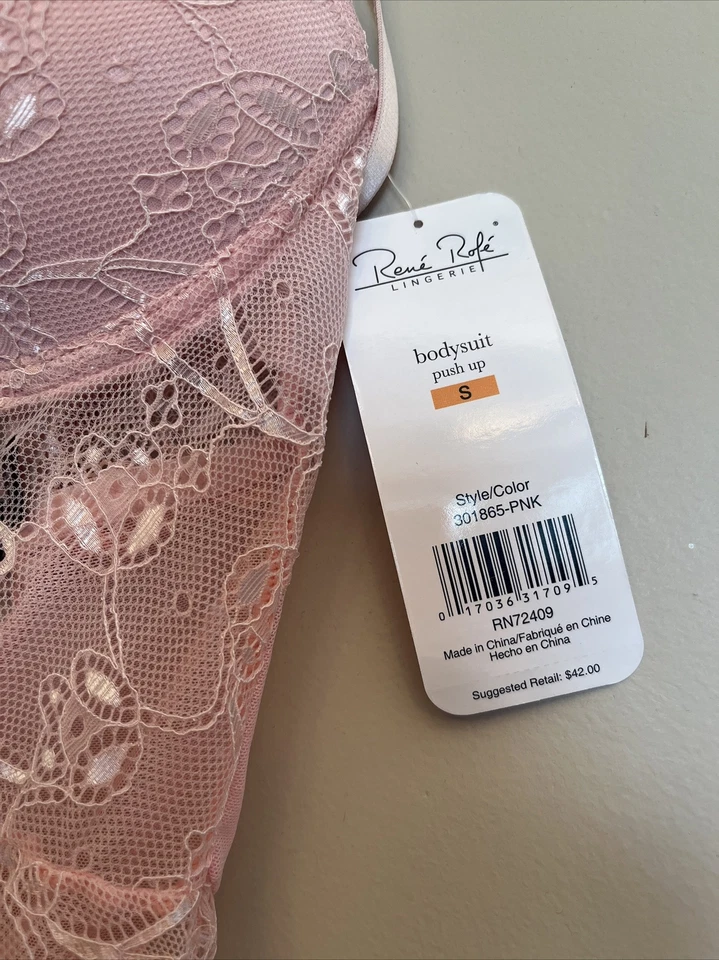 Rene Rofe Lencería Mujer Push-up Body con Ganchos en J 308829 Rosa NUEVO con ETIQUETAS Foto 4 de 4