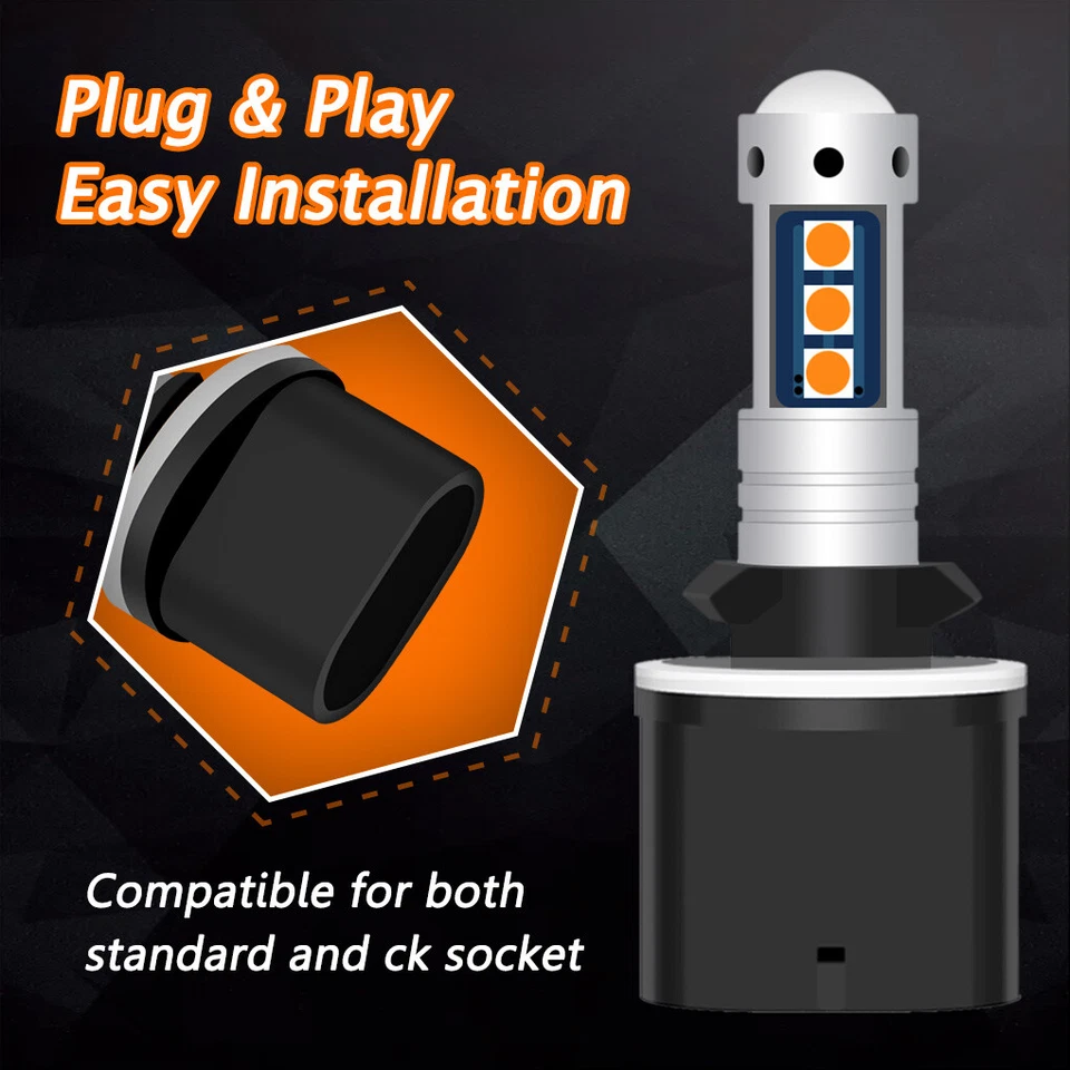 2X 880 899 890 Amber Yellow LED Bulbs SMD 3030 Fog Driving Light Super Bright - Image 4 of 4