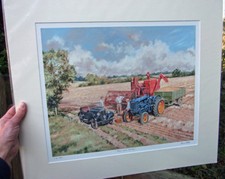 Massey Harris 780 Combine, Fordson E27N Whitlock - Harvest scene by Steven Binks
