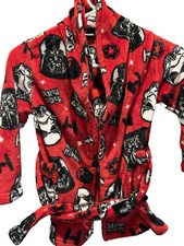 Star Wars Boys Fleece Bathrobe Youth 4/5 Red Darth Vader EUC