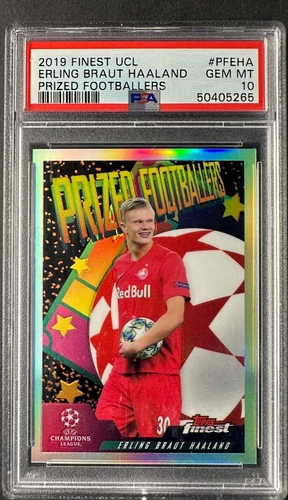 Topps Finest UCL Soccer 2019 Prized Footballers PFEHA Erling Haaland PSA 10