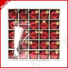 25 X IKEA Vinter 2020 Christmas Balls Glass, Tree Ornaments, Red, 1 1/4", NEW
