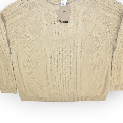 XXL Nike Life Cable Knit Sweater Rattan Sportswear NEW