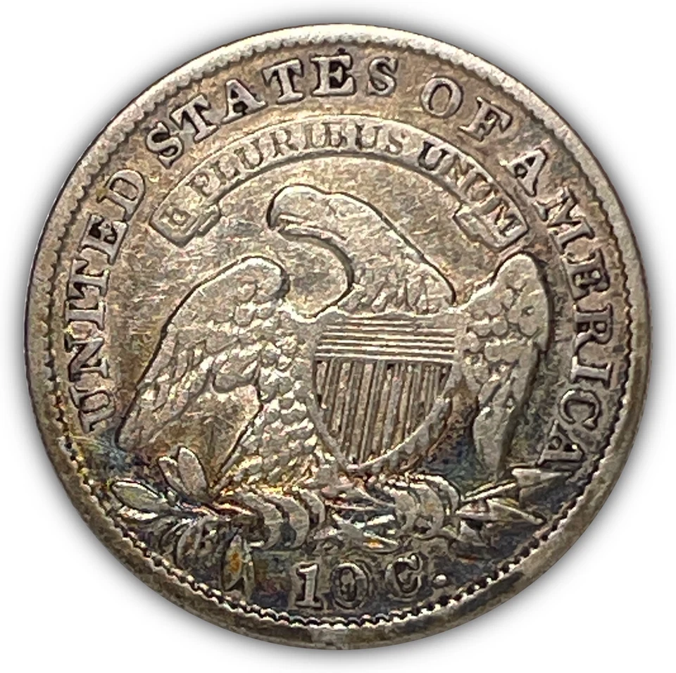 1833 Capped Bust Silver Dime Extremely Fine XF Coin #11632 - Image 2 of 3