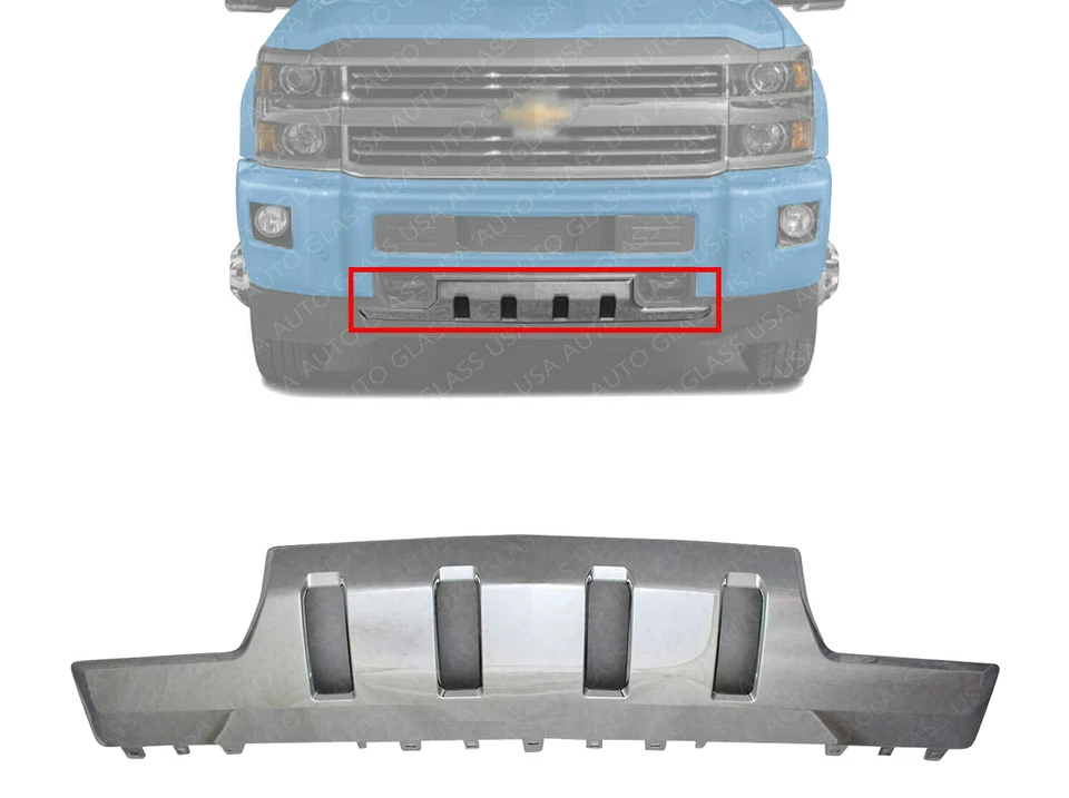 Хромированная передняя накладка на бампер для Chevrolet Silverado 2500HD 3500 2015-2019 годов выпуска - Изображение 2 из 4