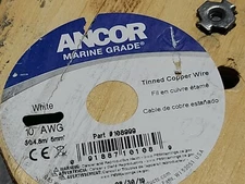 Ancor #10awg 105x30 Marine Grade Tinned Copper Boat Cable BC-5W2 600V White/50ft