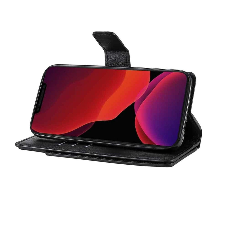 For iPhone 12 Pro Max 11 XR SE 8 7 6s Wallet Card Holder Flip Leather Case Cover - Image 4 of 4