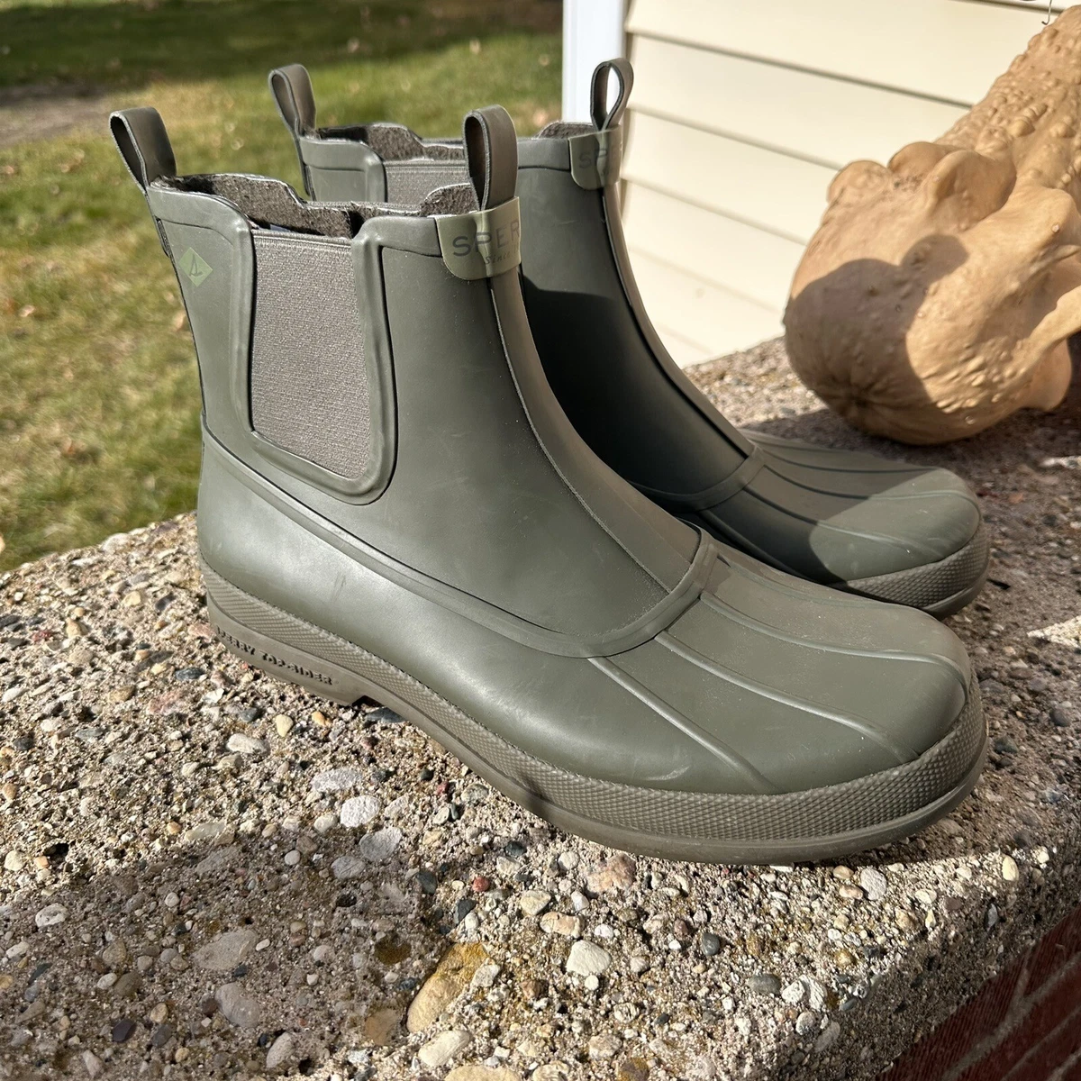 Sperry Men s Cold Bay Rubber Chelsea Ankle Boot Olive Green Top