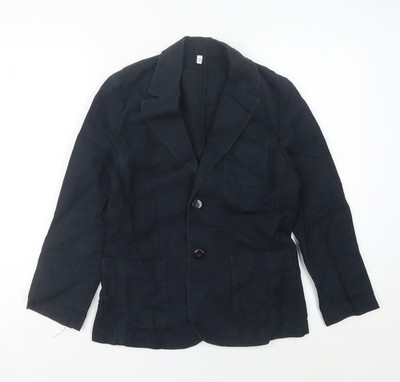 Armani Junior Jungen schwarz 12 Jahre normale Passform Baumwolle Leinen Anzugjacke