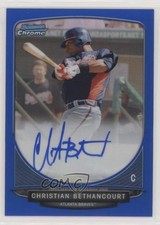 2013 Bowman Chrome Prospects Blue Refractor /150 Christian Bethancourt Auto 0ub0