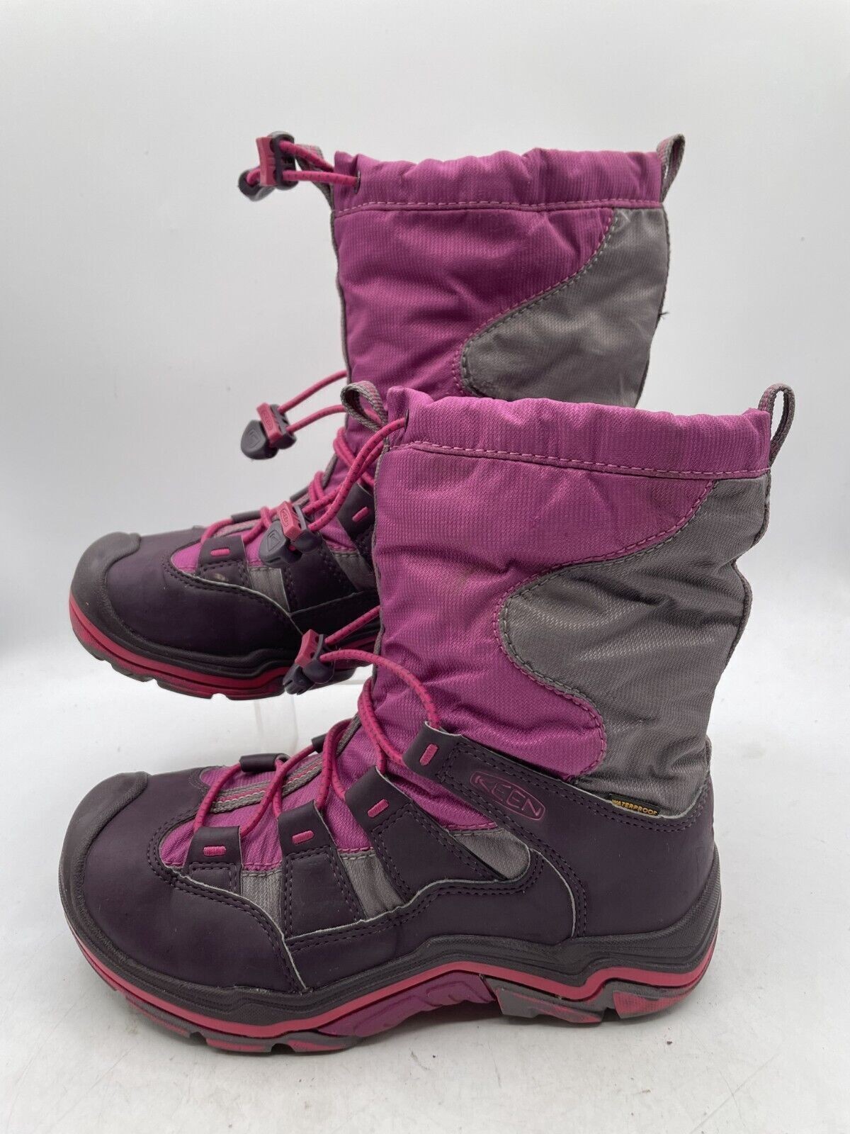 Stivali da neve invernali Keen Winterport II bambino taglia 3 rosa slip on impermeabili