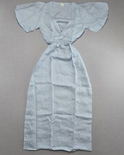 ROVE MERAKI Midi Dress Womens XS Sky Blue 100% Linen Woven Short Sleeve NWT