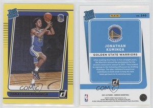 2021-22 Panini Donruss Rated Yellow Flood Jonathan Kuminga #240 Rookie RC